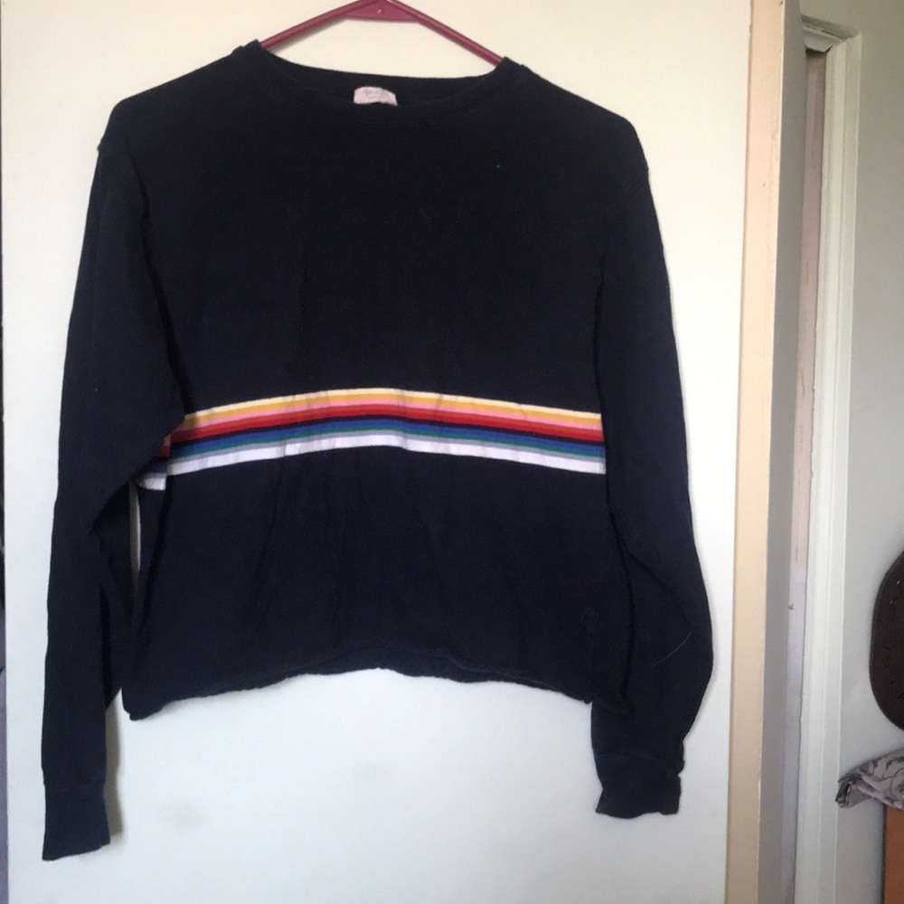 John Galt cropped long sleeve multi color